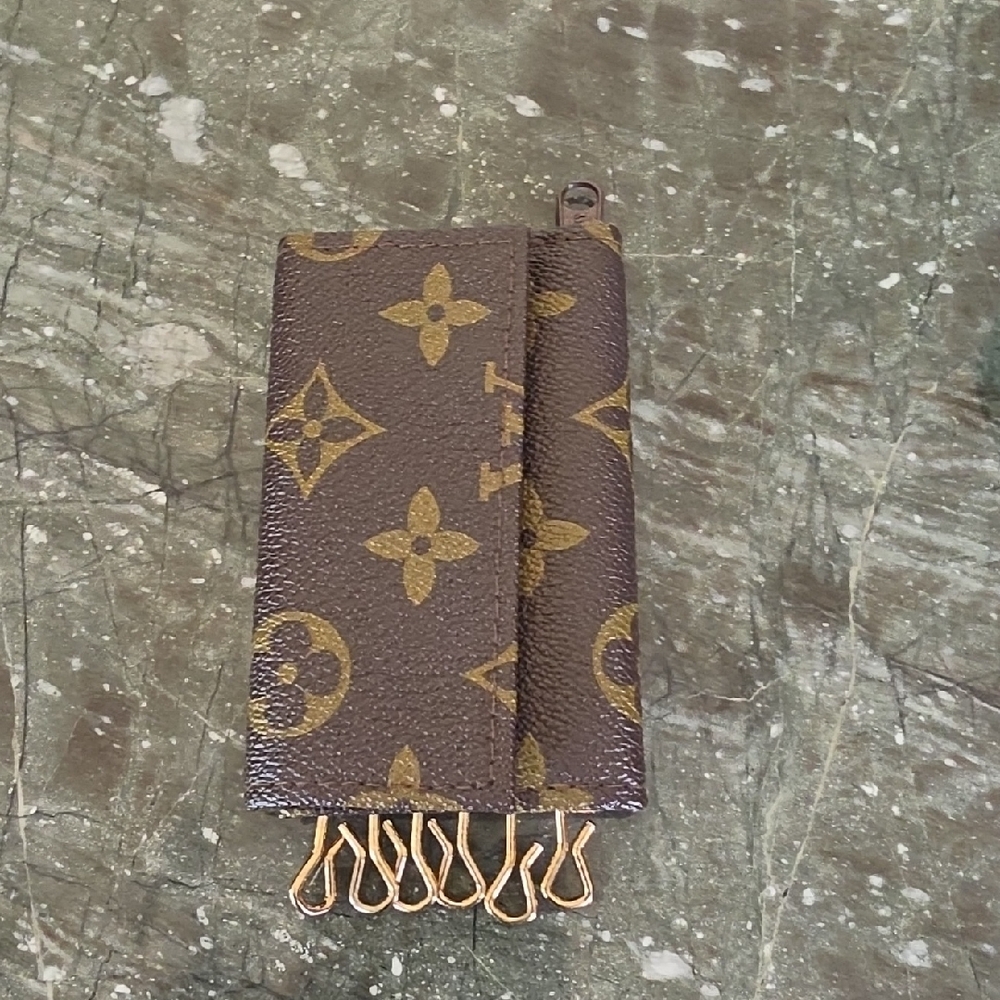 Brown & Tan Monogram Key Pouch